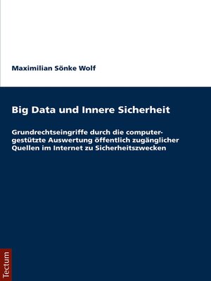 cover image of Big Data und Innere Sicherheit